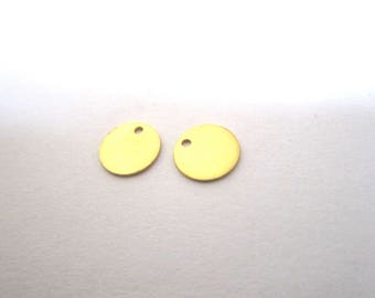 Set of 2 gold metal 8mm sequins