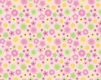 Pink Floral Fabric - By the Yard - Riley Blake - Sweet Baby Girl