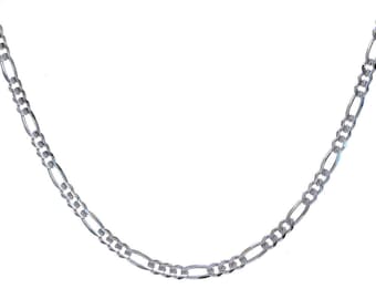 3 m chain silver plated figaro 4 x 8 mm