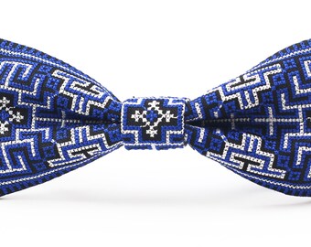 Blue Stripe Bow tie