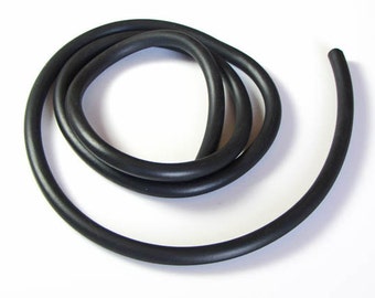 Rubber cord, 8mm, solid, Black, 3 feet