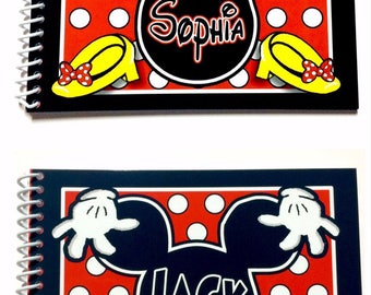 2 Personalized Disney Autograph Books - Mickey Mouse and Minnie Mouse Books - Mr and Mrs - keepsake - Disney Album - Shipped Priority Mail
