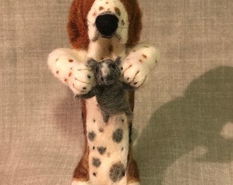 Needle Felt Basset Hound - French Basset - Rhino teddy
