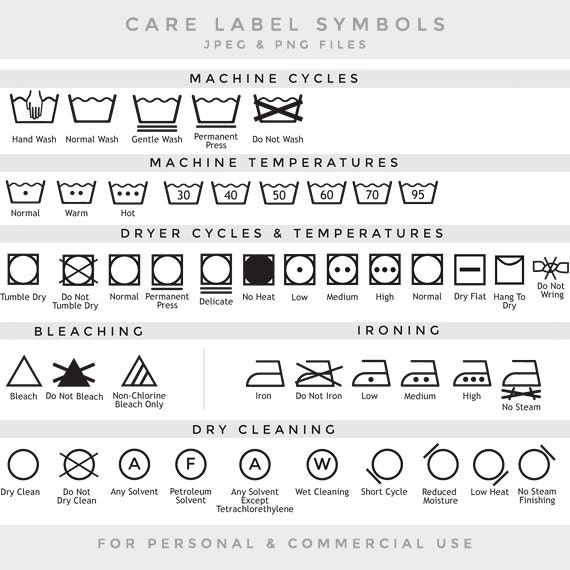 Care label clip art laundry symbols clipart textile care