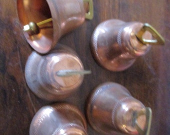 5 x copper & brass bells