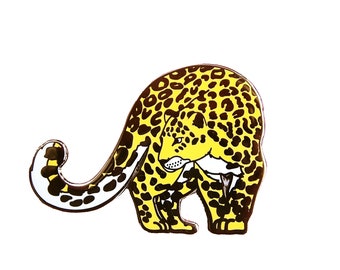 Amur Leopard Enamel Pin (leopard pin hard enamel pin lapel pin badge jewelry cute cat jewelry cloisonne backpack pins endangered big cat)