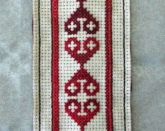 Hearts hand embroidered bookmarks