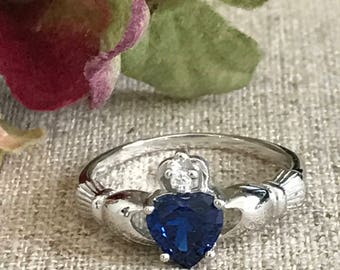 Claddagh Ring, 925 Sterling Silver Traditional Irsh Claddagh Ring,Silver Claddagh Wedding Ring, Birthstone Claddagh Ring, Engagement Ring