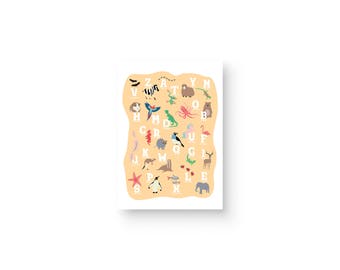 Animal Alphabet Print - Different Colours Available