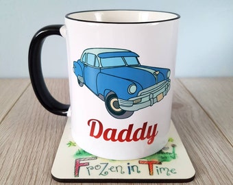 Vintage car mug fathers day gift car mug coffee mug classic car mug dad mug car lover gift mechanic mug car enthusiast personalized mug