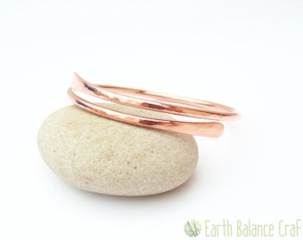 Arthritis Paddle Bangle, Raw Copper Bracelet, Minimalist Gift, Womens Metal Stacking Bangle, Arthritis Jewelry, Gift for Mom, Classic Bangle