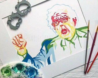 Bernie Sanders Print, Bernie Sanders Watercolor, Watercolor Print, Bernie Sanders Portrait, Bernie Sanders Art, Bernie Sanders Poster