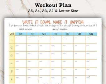 weight loss planning calendar