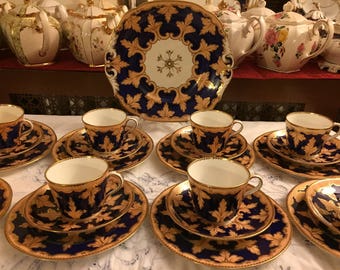 Antique Coalport #970 Tea Service for Eight. 25 pieces.