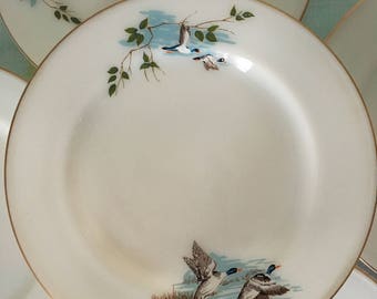 JAJ opal ware pyrex Wildfowl flying ducks side plate
