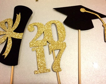 Graduation Centerpiece Sticks 2017, Graduation Party, Party Decor, Graduation Decorations, Graduation, Class of 2017 , Party