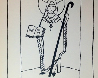 Saint Bridget of Ireland print