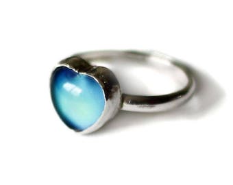 Sterling Mood Ring, Silver Mood Ring, Mood Ring Sterling, Mood Stone Ring, Sterling Mood Ring, Vintage Mood Ring, Color Changing Ring, Mood