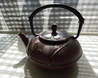 Japanese Iron tea pot 8" x 6.5" x 6"
