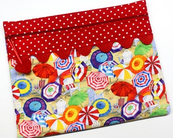 Beach Umbrellas Cross Stitch Embroidery Project Bag
