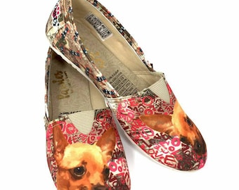 CHIHUAHUA SHOES, pet lovers, dog lovers, hush puppies, puppies, slip ons, woman shoes, dog breeds, Chihuahua Lovers, Animal Lovers, footwear