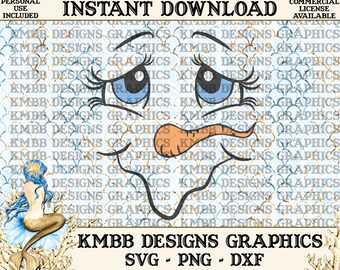 Instant Download - Personal Use - Snowman Face Snow girl Face Snow Lady Face - SVG PNG DXF - Cut cutting File svg cup Shirt Designs Wall Art