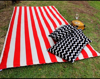 Waterproof Picnic Blanket Rug // with EXTRA PADDING // you pick fabric and colour // Water Resistant on Front and Back