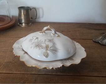Limoges France, service plate, vegetables plate, Limoges dishes, vintage plate, antique dishes, white porcelain, made in France, shabby chic