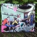 Retro tote bag, retro knitting project bag, Lounge Lizards, The medium Fleur wide