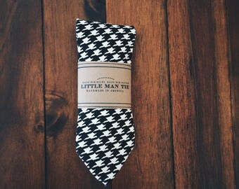 Little Man Tie || Black Houndstooth