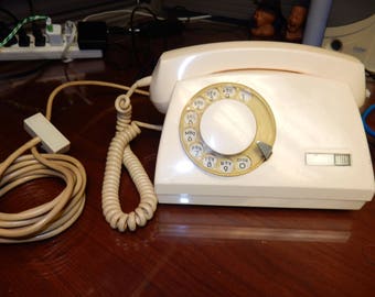 Vintage Poland Green Telephone Rotary Dial Phone RWT Telkom Soviet