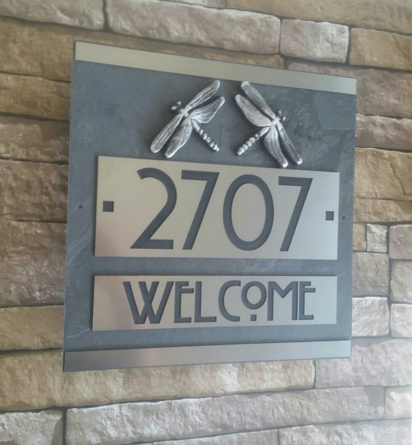 CRAFTSMAN Dragonfly ADDRESS Plaque House Numbers