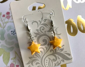 Orange-Yellow Origami Lucky Star Earring (READY TO SHIP)