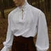 H002 Poet Shirt Musketeer Shirt Renaissance Pirate Shirt Ruffled Collar & Cuffs Adult Sizes Made to Order