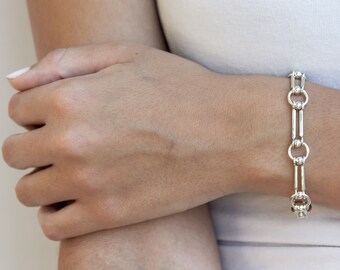 womens bracelet silver - 925 silver bracelet - chain link bracelet - 925 sterling silver bracelet - sterling bracelet women