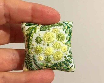 Miniature pillow. Hand embroidered Hand made