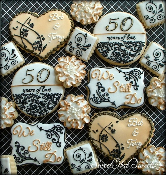 Anniversary cookies 1 dozen 50th wedding anniversary cookies