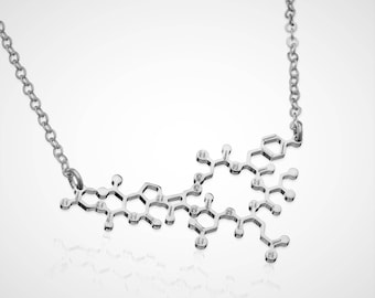Silver Oxytocin Molecule necklace dainty chemistry molecule jewelry gift for mom new mom necklace newborn mother necklace