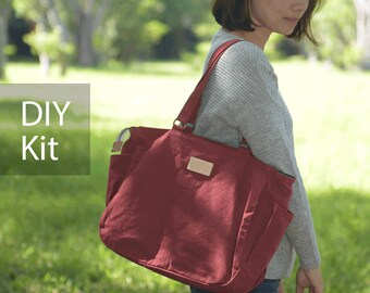 Tulip Canvas Bag - Bag DIY Kit with Sewing Pattern & Tutorials (all the materials included)