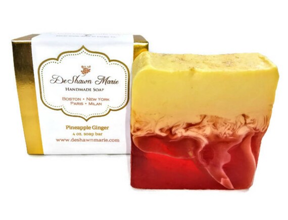 Pineapple Ginger Soap/Handmade Soap/Vegan Soap/Soap Gift/Mother's Day Gift/Soap Favors/Birthday Gift/Valentine's Gift/Tropical Soap