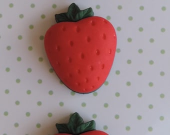 Strawberry Buttons Carded Buttons by Buttons Galore Sweet Delights Collection Set of 3