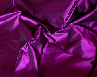 Silk Taffeta in Egg plant with Black shimmer- fat quarter -TF 49