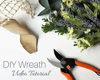 DIY Wreath Video Tutorial, How to Make a Wreath, Beginner DIY Wreath Tutorial, How To Video, DIY Wreath Ideas, Step by Step Wreath Making