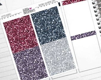 28 Headers - "Anything Can Happen" Glitter Series Stickers - Glitter Header Planner Stickers