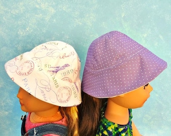 Reversible Sun Hat - 18 inch Doll Clothes