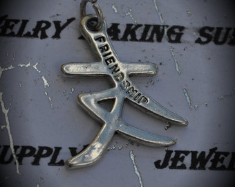 Friendship Sterling Silver Plated Charm
