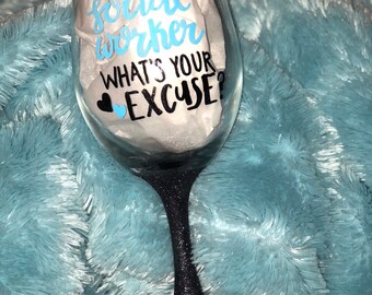 Social Worker Wine Glass