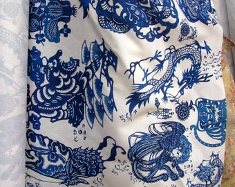 BLUE DRAGONS by Design Legacy new digital print fabric