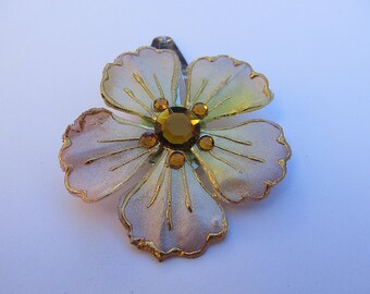 Light Brown Flower Barrette, Brown Barrette, Flower Snap Barrette