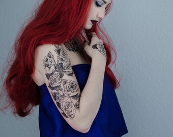 Rose Temporary Tattoo Sleeve Set